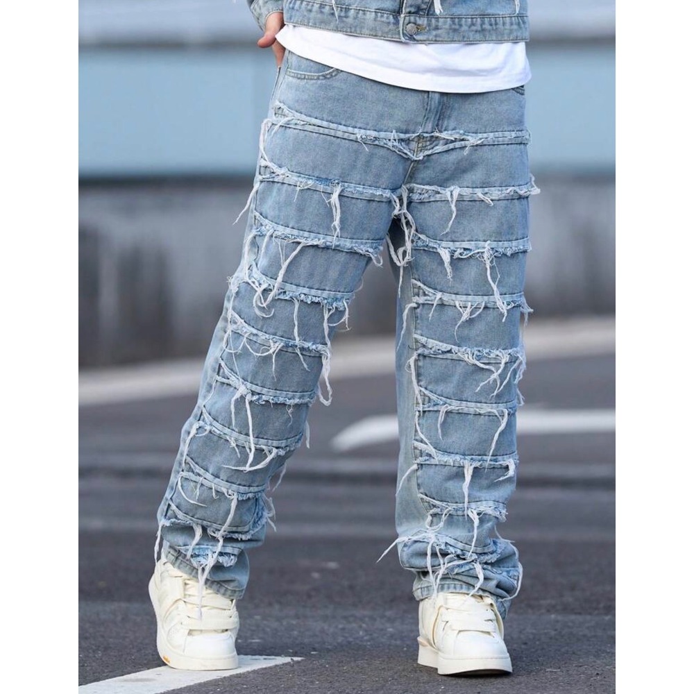 Men's SHEIN Retro Slim Fit Fashion Distressed‎ Light Wash Jeans – Size XL – NWOT